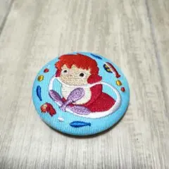 崖の上のポニョ 刺繍缶バッジ