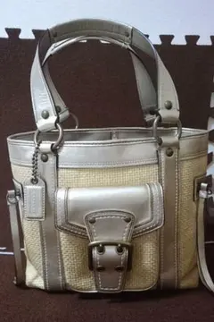 ♥️SALE♥レアなゴールド♥️COACH レガシー ストロートート カゴバッグ