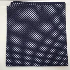 ネイビー水玉プリント綿生地
