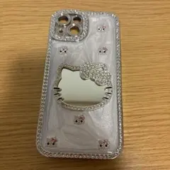 iPhone15 ハローキティ キラキラ グリッター ケース 鏡 ミラー付き