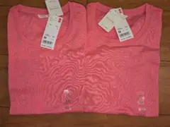 ユニクロピンクTシャツ2枚セット②