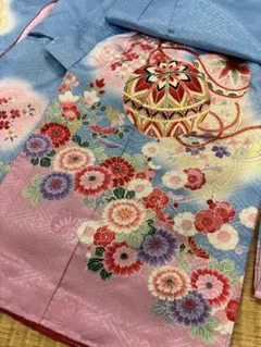 最高級新品女の子正絹産着京友禅手描き美術、特撰盛本金、祝い四季花