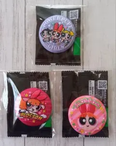 パワーパフガールズ　刺繍缶バッジビスケット　集合柄　ブロッサム