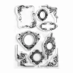 クリアスタンプ　ヴィンテージフレーム　U-90