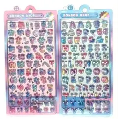 ボンボンドロップシール もじもじボンボン ひらがな えいもじ レインボー セット