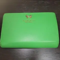 Samantha Thavasa グリーン リボン付き 二つ折り財布