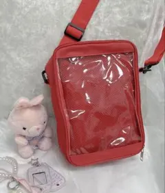 【新品】推し活バッグ 小型サイズ 赤 レッド 痛バッグ ショルダーバッグ