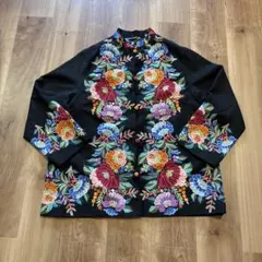 ヴィンテージジャケット花柄刺繍 ブラックのサムネイル