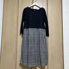 Sunny clouds リネン混ドッキングワンピース