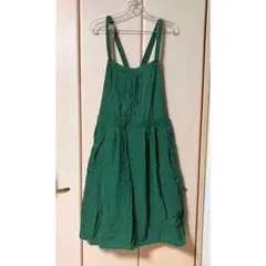 緑　グリーン　コーデュロイ　サロペット　スカート　オーバーオール　オールインワン