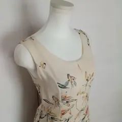 着物リメイクドレス　Mサイズ　ノースリーブひざ丈ワンピース　S-WT25M86