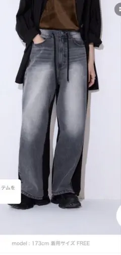 JEANASIS スウェットドッキングパンツ ブラックフリーサイズ【最終