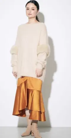 【値下げ】【グレースコンチネンタル】【美品】2wayアーム切替ファーニットトップ