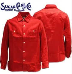 【SUGARCANE】 SOLID TWIL L/S WORK SHIRT L