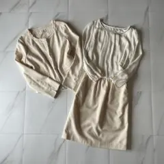 【美品】セットアップ ノーカラー ツイード シフォン きれいめ 入学式セレモニー