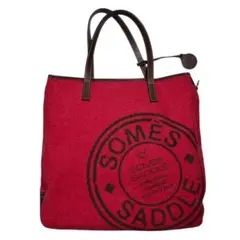【美品】SOMÈS SADDLE　オルター　シボ革ミニトートバッグ　ボルドー 美品】SOMÈS SADDLE オルター シボ革ミニトートバッグ ボルドー