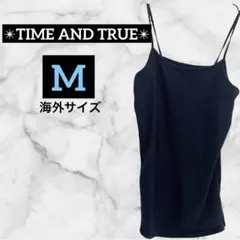 海外古着✨TIME AND TRUE 【M】ネイビー キャミソール 夏