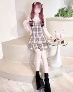 HONEYMEW オフショルボレロチェックアンサンブルトップス ホワイト