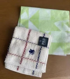 ⭐️新品タグ・袋付き　POLO チェック柄 タオルハンカチ アイボリー　プレゼント