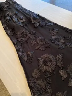 美品◆発表会/演奏会/司会/パーティ/舞台/撮影/お仕事◆黒＋立体お花◆ロング