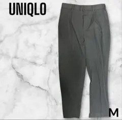 美品【UNIQLO】M ブラック ストレートパンツ ウエスト紐あり