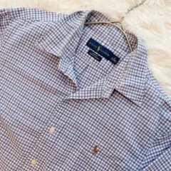 最終 ラルフローレン チェックシャツ スリムフィット ストレッチオックスフォード