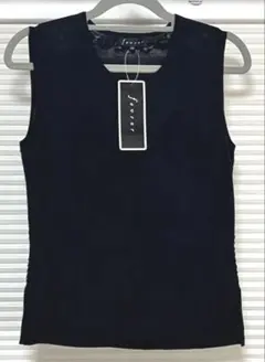 ノースリーブニット エンブロイダリー 刺繍 黒 ブラック 38 未使用タグ付のサムネイル