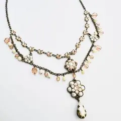 希少♪ michalnegrin ローズ フラワー クロス ストーン ネックレス 