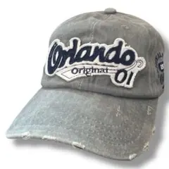 新品☆キャップ 帽子 Orlando Original 01 ダメージ グレー
