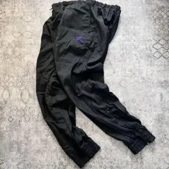 銀タグ NIKE vintage 刺繍ロゴ 90sナイロンパンツ ブラック