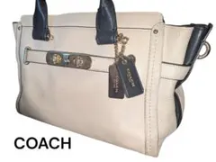 【良品】COACH　コーチ　ハンドバック　ターンロック　レザー