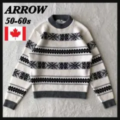 超希少 50-60s カナダ製 ARROW アクリル セーター ノルディック柄のサムネイル
