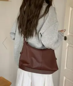 ショルダーバッグ ブラウン 斜めがけ鞄 韓国風