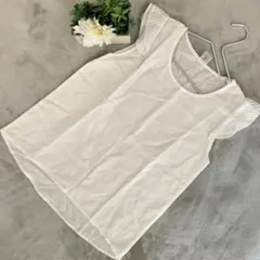 JENEVIEVE リネン混 フレンチスリーブ トップス ホワイト サイズ1 Sのサムネイル