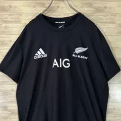 【希少_古着】アディダス オールブラックス レプリカパフォーマンスTシャツ 黒L