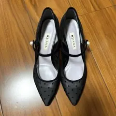 ダイアナ ドット柄 パール付きパンプス 23.5cm