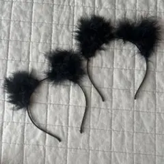 新品未使用 カチューシャ 猫 猫耳 黒猫 コスプレ ペア