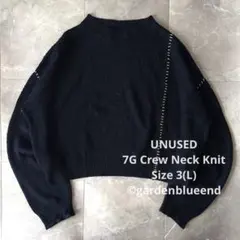 UNUSED シルク ハンドステッチ クルーネックニット サイズL 블랙