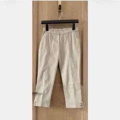 ALPHA CUBIC コットンストレッチクロップドパンツベージュウェストゴムS