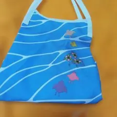 波模様エコバッグ 青　三越のサムネイル