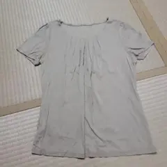 ライトグレー プリーツ 半袖シャツ M SHIHO プロデュース