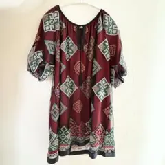 キョウコヒガ　レース刺繍チュニック　Ｌのサムネイル