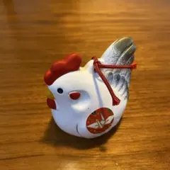 鶏の絵柄 陶器製 土鈴 置物