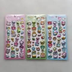 ぷくキラチャームステッカー 3枚セット