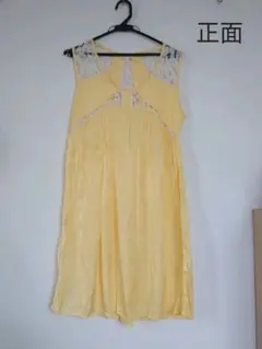 【値下げ】An´geレースワンピース(インナー付)　膝丈黄色　DIRESILLE