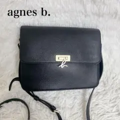 2000s agnes b. レザー ショルダーバッグ 黒 ハーフムーン y2k - メルカリ