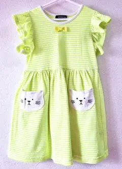 【kladskap】猫ポケット半袖ワンピース 110cmのサムネイル