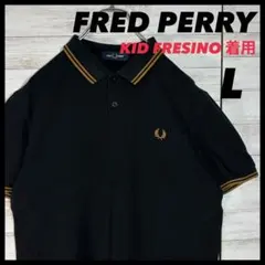 FRED PERRY フレシノ着用 ポロシャツ 黒金 L ブラック 刺繍ロゴ - メルカリ