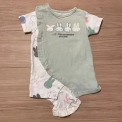 ミッフィー　ウサギイラストロンパース 70周年記念　ロンパース　カバーオール