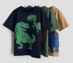 新品未使用＊恐竜プリント半袖Tシャツ3枚セット135~140cm値札なし